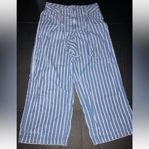 Blue Striped wide leg pants